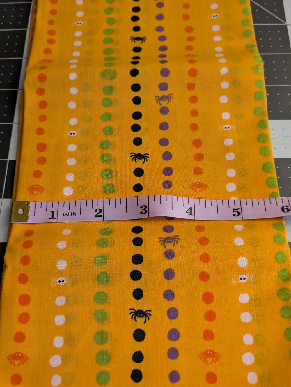 Cotton Fabric Polkadots And Spiders